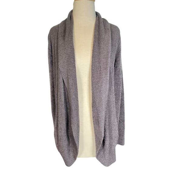 Barefoot Dreams Long Cardigan Womens Size Medium Heather Gray Open Front Sweater - Picture 1 of 11